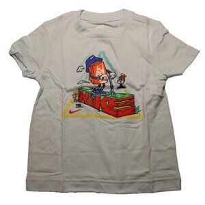 Nike Little Boys Toddler 2T Boxy Scooter Graphic T-Shirt Blue Cotton Polyester